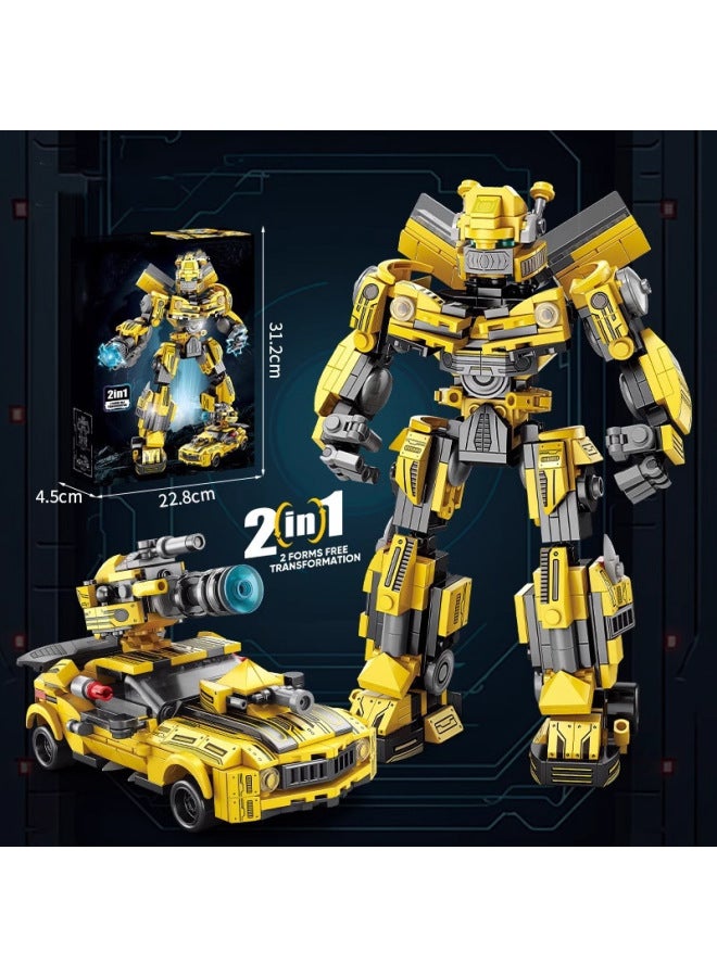 Compatible With Lego Bricks Deformation Bumblebee King Sky Building Mecha Car Robot Boy Assembled 6-12 Years Old