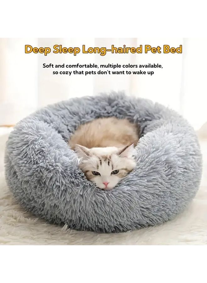 سرير كلب شتوي متوسط باللون الرمادي الداكن، فرش ناعم دافئ حراري للداخل والخارج - Image 3