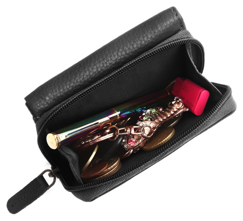 WildHorn Genuine Leather Women’s Wallet – Bi-Fold Clutch with 8 Card Slots, Cash Compartment & Hidden Zip Pocket- Carry All Your Daily Essentials (N Black) - Image 4
