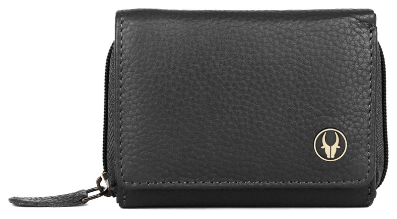 WildHorn Genuine Leather Women’s Wallet – Bi-Fold Clutch with 8 Card Slots, Cash Compartment & Hidden Zip Pocket- Carry All Your Daily Essentials (N Black) - Image 5