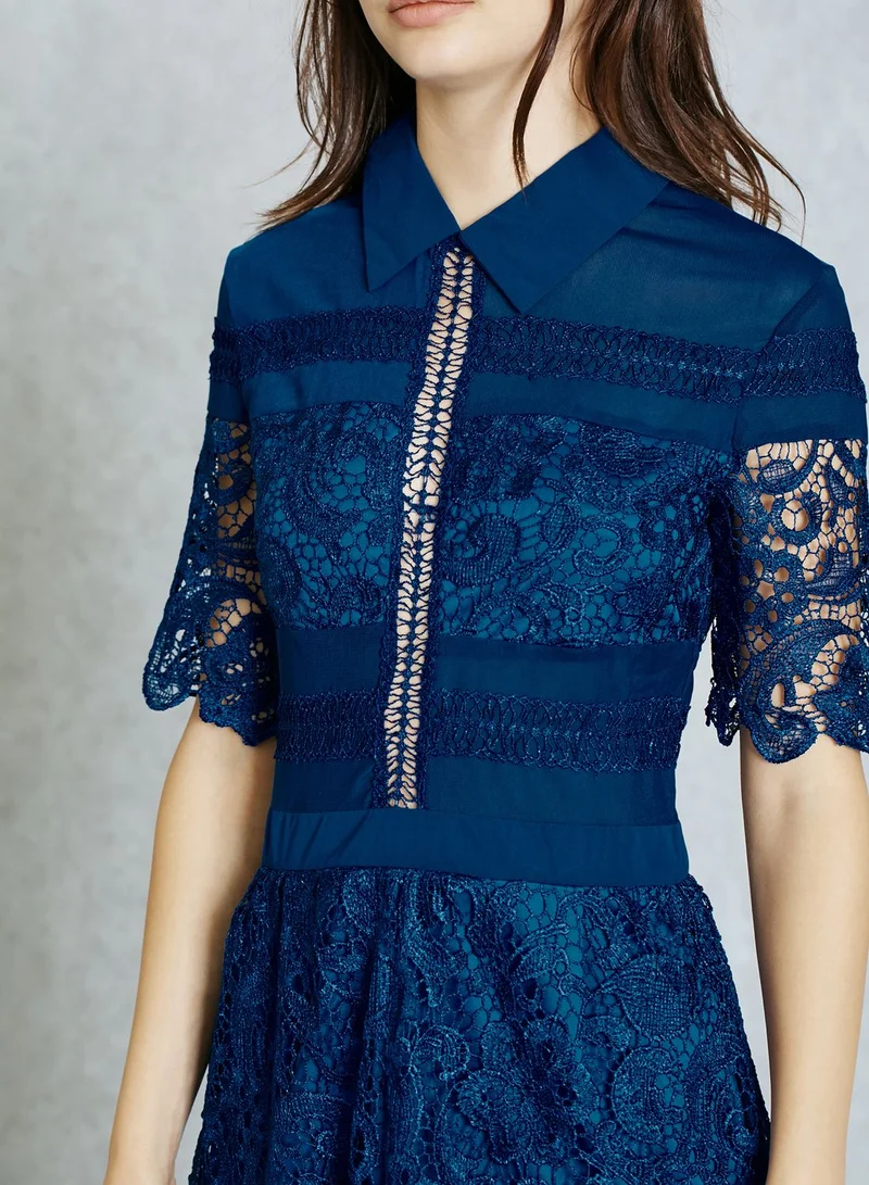 Ginger Lace Shirt Skater Dress