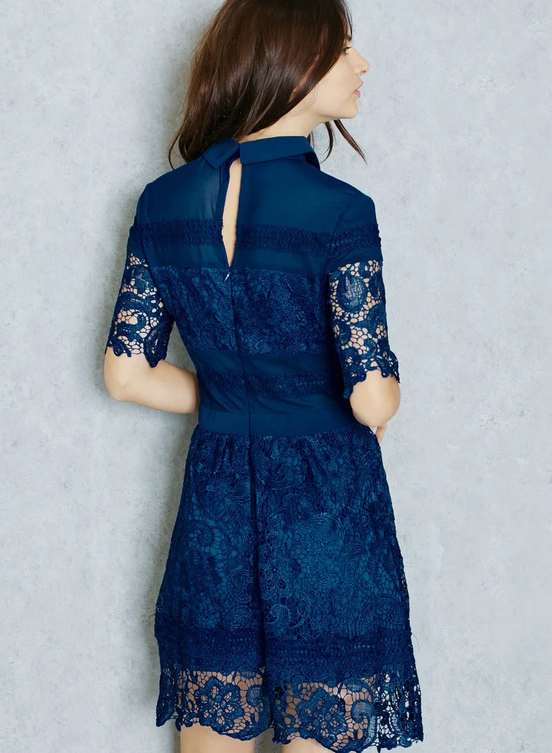 Ginger Lace Shirt Skater Dress