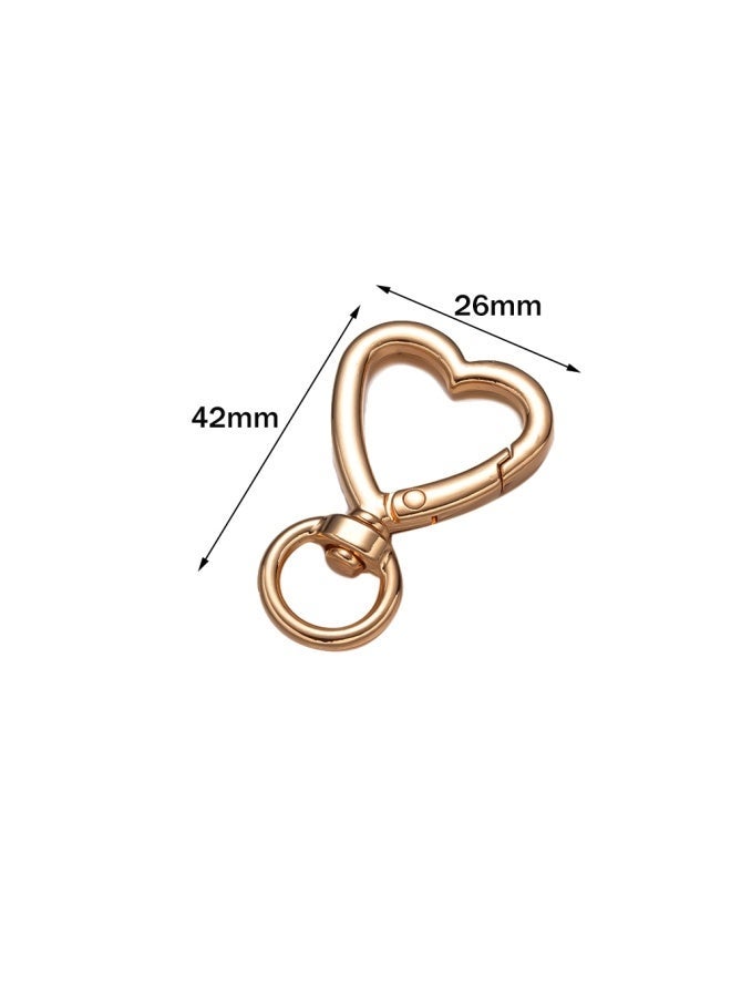 Generic 5pcs Metal Heart Lobster Claw Clasps Swivel Lanyards Trigger Snap Hooks Strap for Jewelry Making DIY Bags Keychain Key Rings-Color:Light Pink  - Image 4