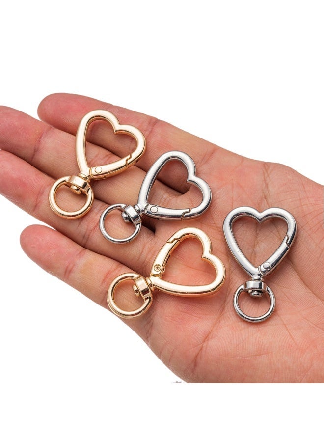 Generic 5pcs Metal Heart Lobster Claw Clasps Swivel Lanyards Trigger Snap Hooks Strap for Jewelry Making DIY Bags Keychain Key Rings-Color:Light Pink  - Image 2