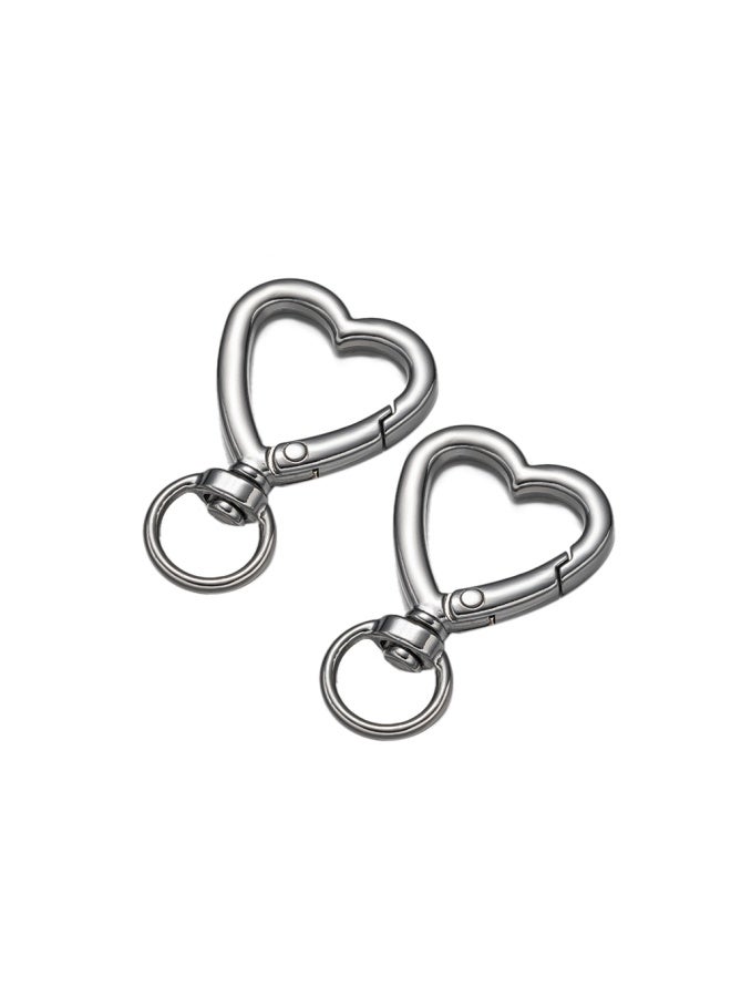 Generic 5pcs Metal Heart Lobster Claw Clasps Swivel Lanyards Trigger Snap Hooks Strap for Jewelry Making DIY Bags Keychain Key Rings-Color:Light Pink  - Image 5