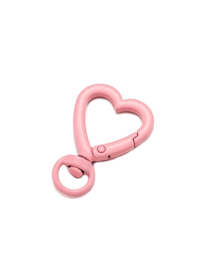 Generic 5pcs Metal Heart Lobster Claw Clasps Swivel Lanyards Trigger Snap Hooks Strap for Jewelry Making DIY Bags Keychain Key Rings-Color:Light Pink  - Image 1