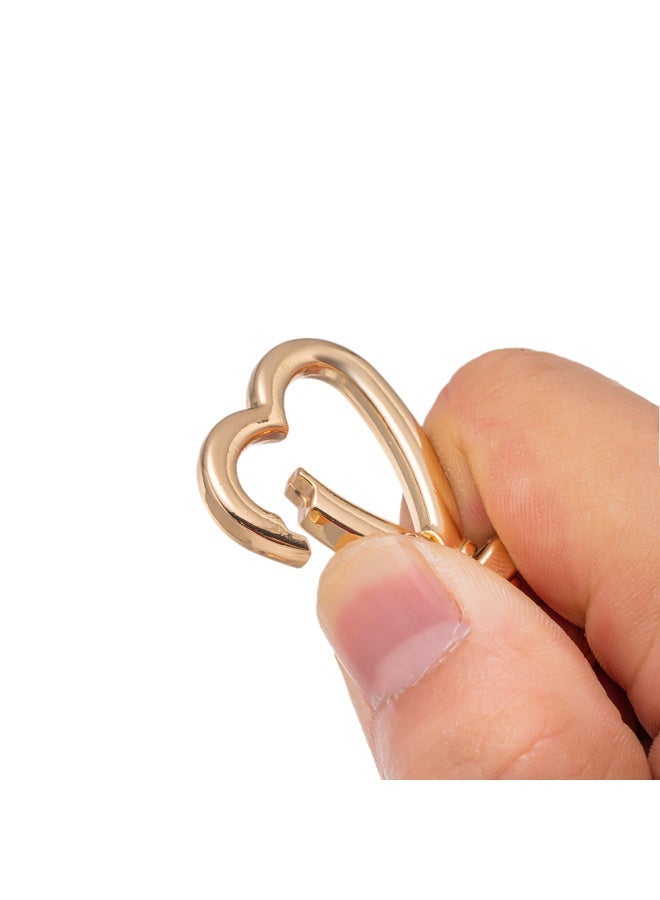 Generic 5pcs Metal Heart Lobster Claw Clasps Swivel Lanyards Trigger Snap Hooks Strap for Jewelry Making DIY Bags Keychain Key Rings-Color:Light Pink  - Image 3