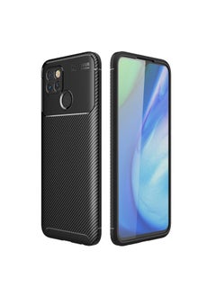 HuHa Case Cover For Realme V3 Carbon Fiber Texture Shockproof TPU Case Black 