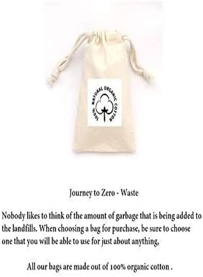 Mayatra's حقيبة سحب قطنية عضوية من مايتر، هدية عيد الميلاد، أكياس عيد الميلاد، أكياس تخزين للحفلات، 5x7 بوصات (عبوة من 10)  - Image 3