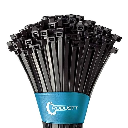 Robustt Self Locking Cable Ties | 250 X 3.6 mm | 100 Pieces, Black | Heat Resistant Cable Zip Ties | Self-Locking Cable Organizer | Anti - Slip Wire Organizer | For Indoor & Outdoor Use - Image 1