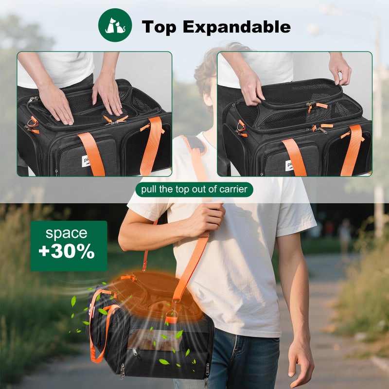 pidipiti 17x13x8 Frontier Allegiant Breeze Airlines Approved top Expandable pet Carrier for Extra-Small Dog/Small cat,Weight up to 5 lbs,Length Shorter Than 16'' - Image 4