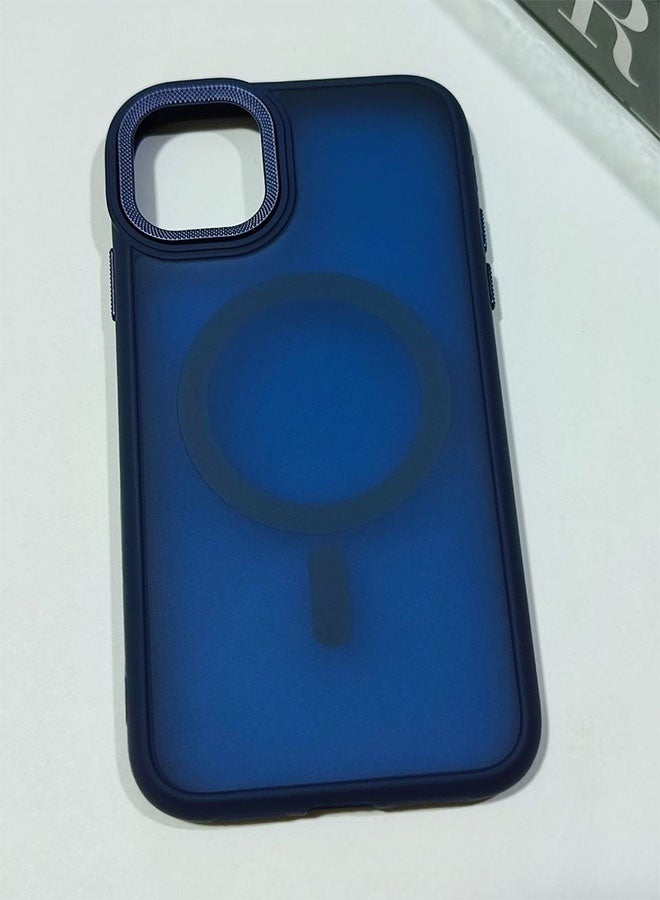 Magnetic Case for iPhone 11 Pro Max, Supports MagSafe Wireless Charging, Semi-Transparent Matte Protective Cover, Shockproof, Scratch-Resistant, and Fingerprint-Resistant with Raised Bezel for Camera Protection - Navy Blue - Image 3