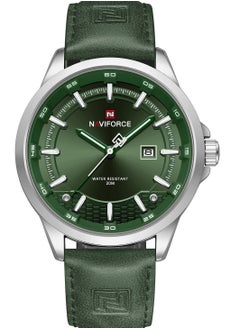 NAVIFORCE PU Leather Band Analog Qaurtz Wirist Watch For Men NF9248L S/GN/GN - 46mm - Green  - Image 1