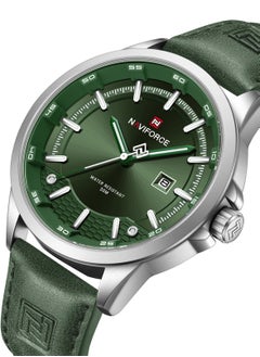 NAVIFORCE PU Leather Band Analog Qaurtz Wirist Watch For Men NF9248L S/GN/GN - 46mm - Green  - Image 2