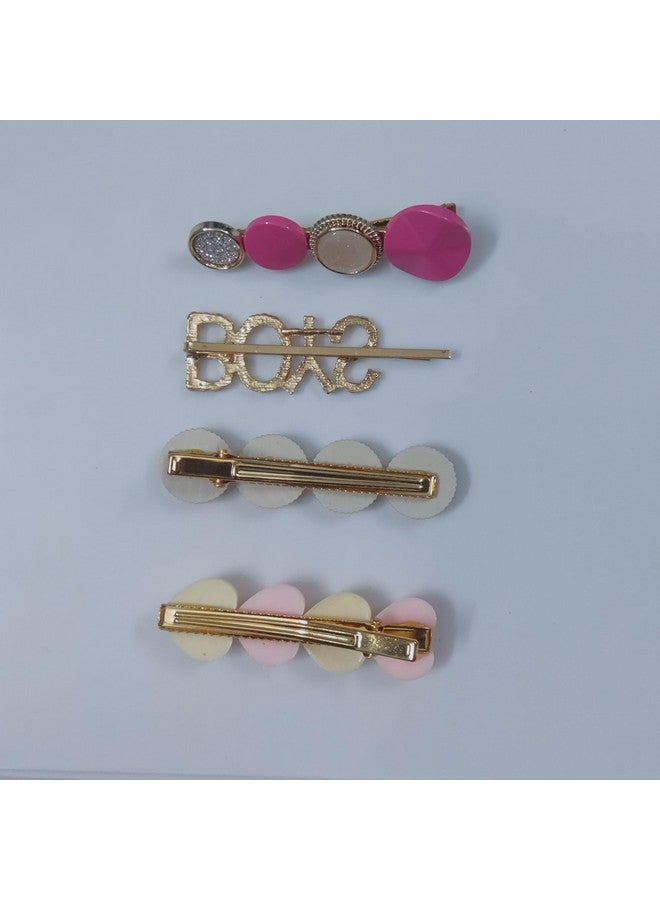 JPV 6 Pcs Premium Korean Stylish Hair Clips For Women And Girls, Pearl Metal clip - Image 5