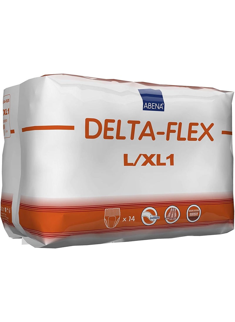 Abena Abena Delta-Flex Protective Underwear, Level 1, (Small To Extra Large Sizes) Large/XL, 14 Count 