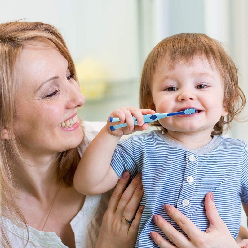 SOLARAE 6 Pack Kid’s Toddler Toothbrush, Manual Toothbrush with Extra Soft Bristles and Standing Base, Suitable for Over 2 Years Old, Soft-Grip Toothbrush Toddler - Image 4