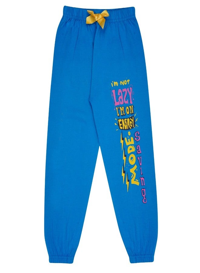 KYDA KIDS® 100% Girls Cotton Printed Track Pants (Pack of 3) - Image 5