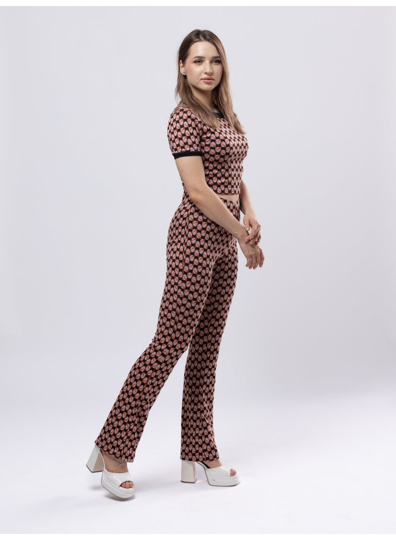 Fashonara Knitted Crop Top and Pants 2-Piece Set - Image 3