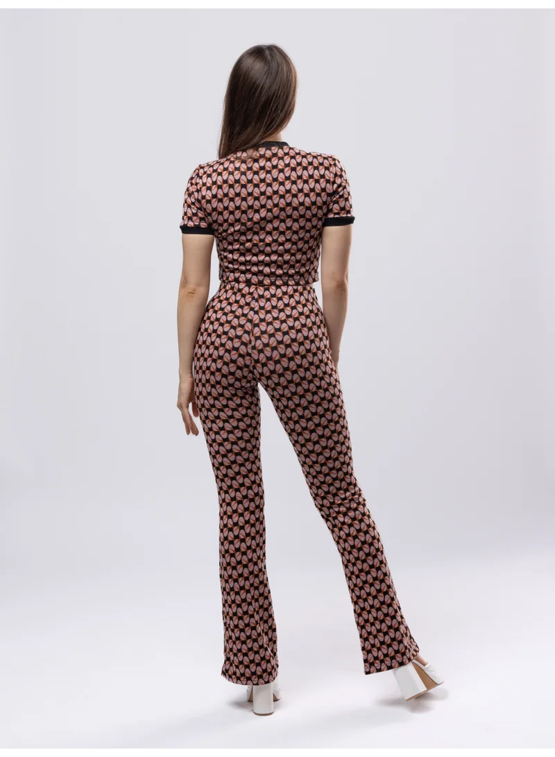 Fashonara  Knitted Crop Top and Pants 2-Piece Set for Women | Best Price UAE