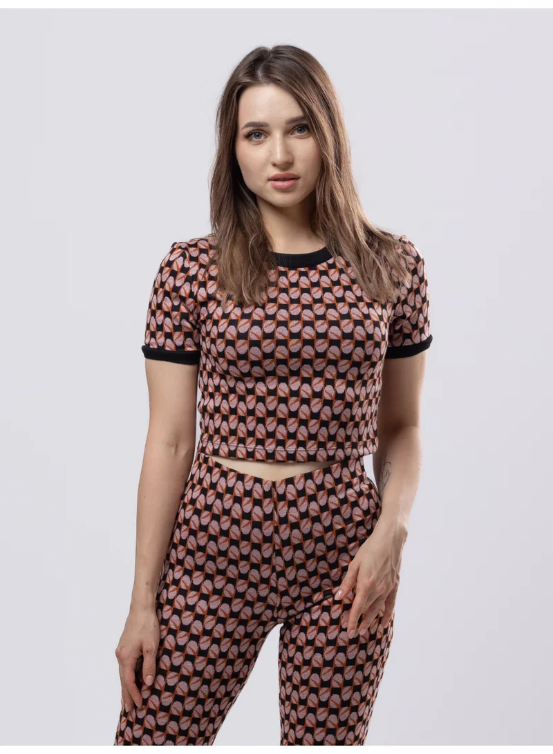 Fashonara Knitted Crop Top and Pants 2-Piece Set