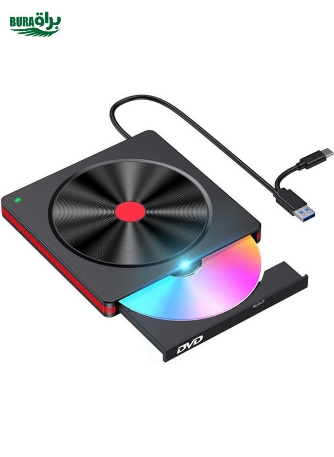 BURAQ 048 Type-C Optical Drive Portable DVD-RW External USB Optical Drive Laptop DVD Burner  - Image 1