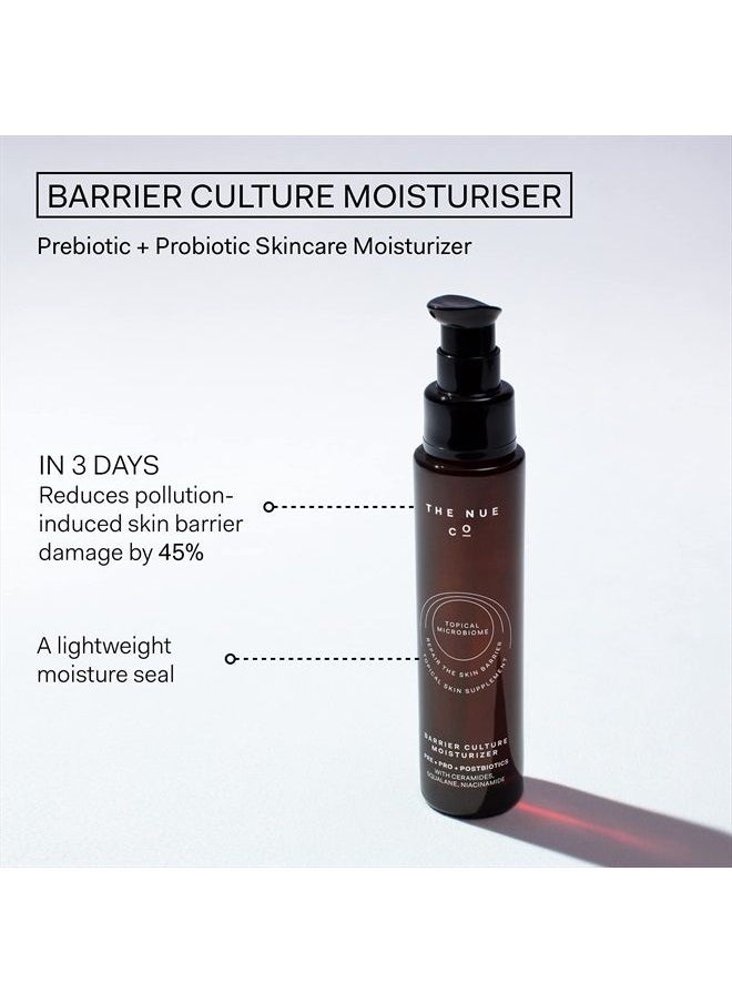 the nue co - . - BARRIER CULTURE MOISTURIZER - Soothing Prebiotic + Probiotic Moisturizer For All Skin Types - Anti-Pollution - Squalene, Niacinamide + Ceramides - Vegan, Fragrance-Free - 50ml - Image 1