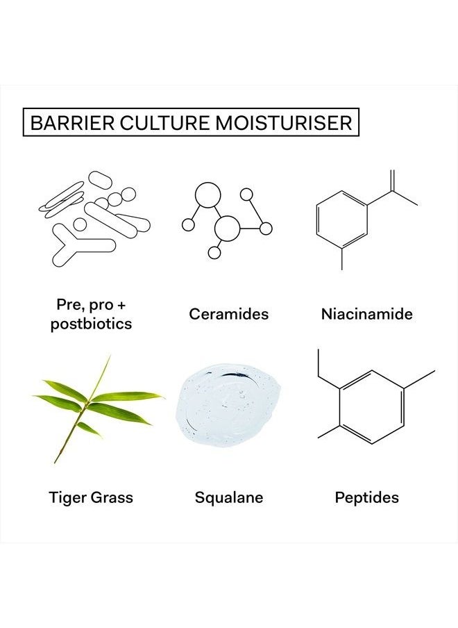 the nue co - . - BARRIER CULTURE MOISTURIZER - Soothing Prebiotic + Probiotic Moisturizer For All Skin Types - Anti-Pollution - Squalene, Niacinamide + Ceramides - Vegan, Fragrance-Free - 50ml - Image 1