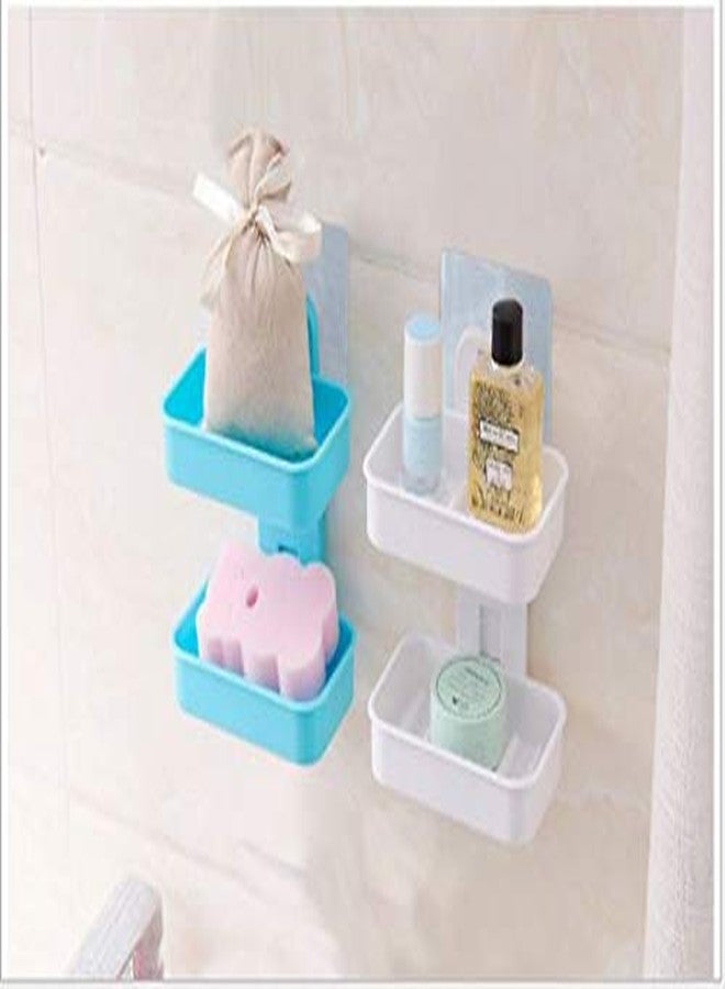 Sampton ABS Plastic Double Layer Soap Holder Sticker Wall Mounted Soap Box Holder for Bathroom Kitchen and Wash Basin (1) - Image 3