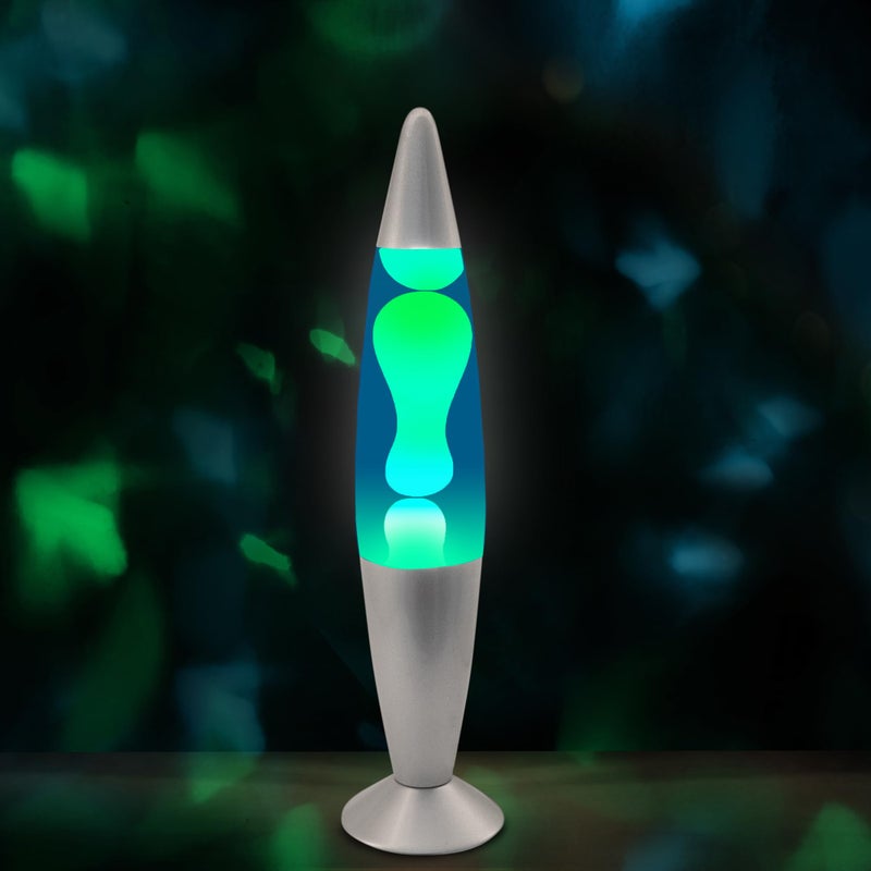 JAMBO 16" Beautiful Lamp- The Upgraded Motion Lamp- Blue with Yellow/Green Wax, Relaxing Liquid Lamp, Night Light Nightlight, Home Decor Living Room Office Bedroom Lamp for Adults Teens Kids, Magma - Image 2