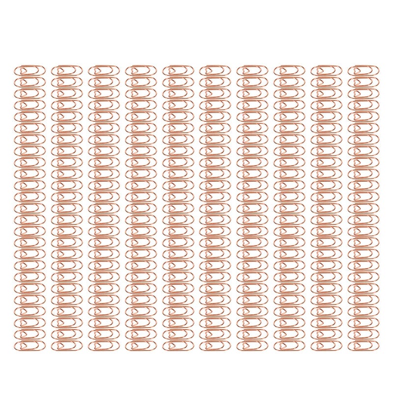 Pink Gold Heart Shaped Paper Clips Plastic Covered 250 Pieces For School Office Home - Image 5