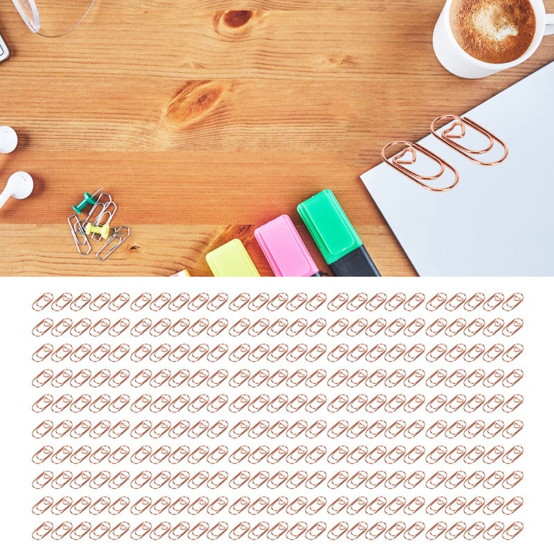 Pink Gold Heart Shaped Paper Clips Plastic Covered 250 Pieces For School Office Home - Image 4