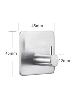 EZGOZ Stainless Steel Wall Hooks Waterproof Heavy Duty Adhesive Wall Hangers for Towel and Kitchen Bathroom Key Organization - 6Packs Silvery  - Image 2