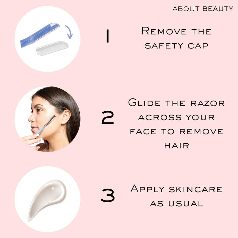 About Face Kai Ultimate Complete Facial Perfecting Kit for Shaving & Exfoliating - Includes 3 Beauty Groomers for Hair Removal and Dermaplaning from Face, Neck, & Hairline - Image 3