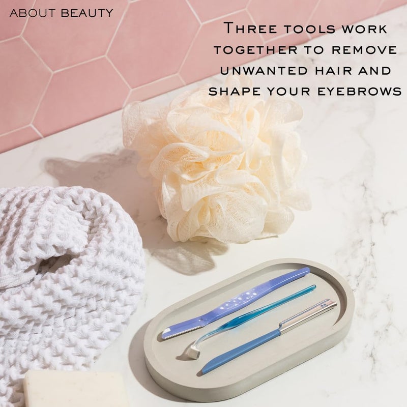 About Face Kai Ultimate Complete Facial Perfecting Kit for Shaving & Exfoliating - Includes 3 Beauty Groomers for Hair Removal and Dermaplaning from Face, Neck, & Hairline - Image 2