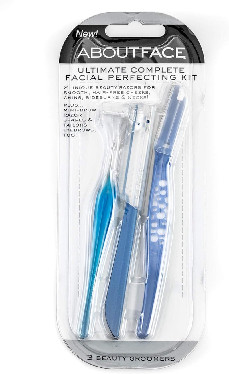 About Face Kai Ultimate Complete Facial Perfecting Kit for Shaving & Exfoliating - Includes 3 Beauty Groomers for Hair Removal and Dermaplaning from Face, Neck, & Hairline - Image 1