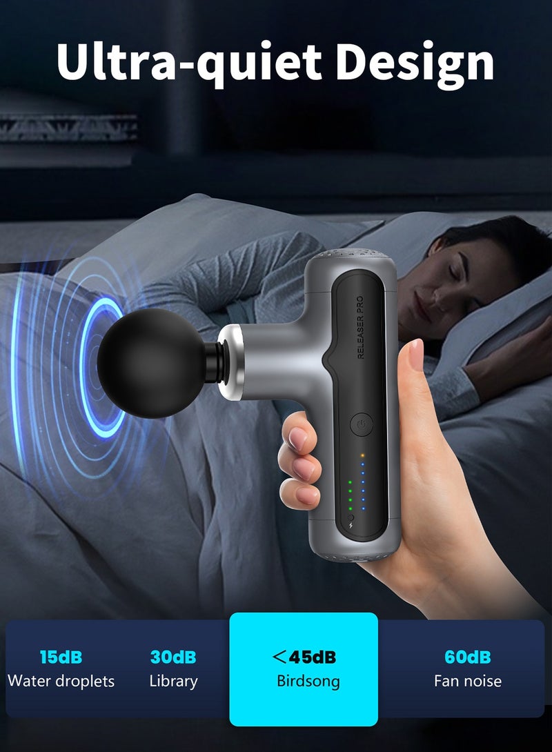 TONEOF Handheld Massager, Electric Massage Gun for Shoulder Leg Back Body, 4 Heads, USB-C Fast Charge, Deep Tissue Percussion, for Muscle Recovery and Pain Relief - Image 4