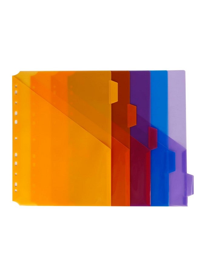 Eagle Single Pocket Plastic Divider Letter Size 5 Multicolor Tabs Builtin Name Tab Pocket Fits For Standard 3Ring Binders - Image 1