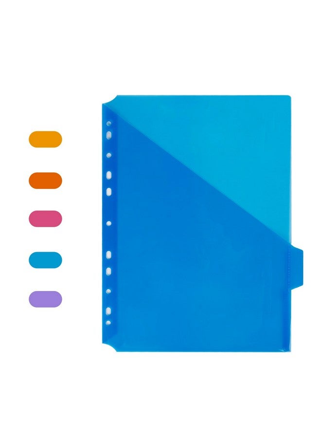 Eagle Single Pocket Plastic Divider Letter Size 5 Multicolor Tabs Builtin Name Tab Pocket Fits For Standard 3Ring Binders - Image 2