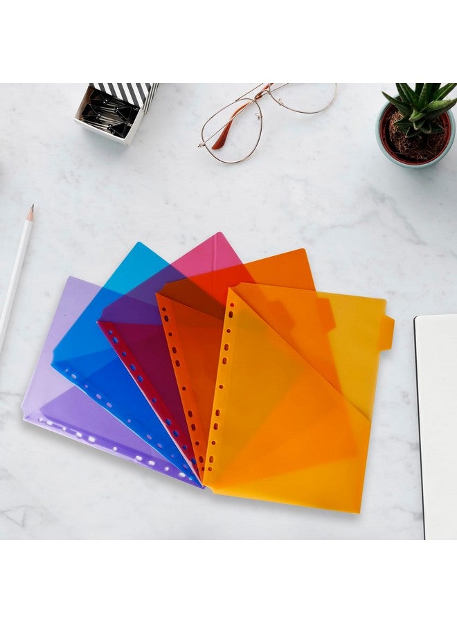 Eagle Single Pocket Plastic Divider Letter Size 5 Multicolor Tabs Builtin Name Tab Pocket Fits For Standard 3Ring Binders - Image 3