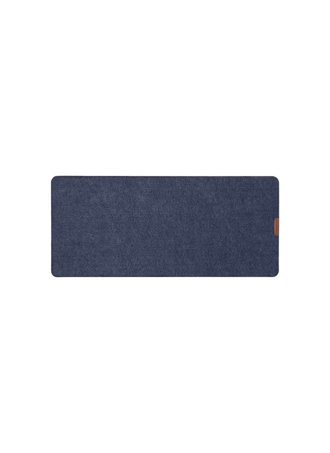 DailyObjects DailyObjects Premium Vegan Leather Mini Desk Mat Organiser | Anti-Skid | Anti-Slip | 63 * 28 cm | Reversible Desk Spread Turf Desk/Laptop Mat for Work from Home/Office/Gaming | Turf Felt - Blue  - Image 1