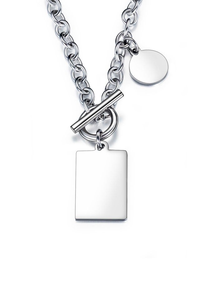 HAWAWA Stainless Steel Tag Plates Pendant Necklace for Mens Boys Cool Necklace Jewelry Gifts 57cm Chain  - Image 1
