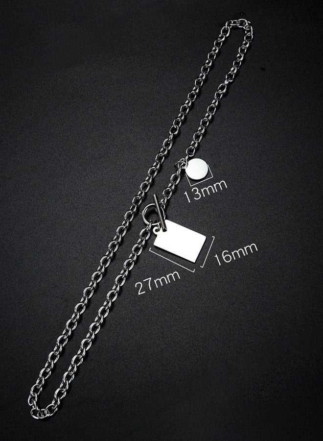 HAWAWA Stainless Steel Tag Plates Pendant Necklace for Mens Boys Cool Necklace Jewelry Gifts 57cm Chain  - Image 5