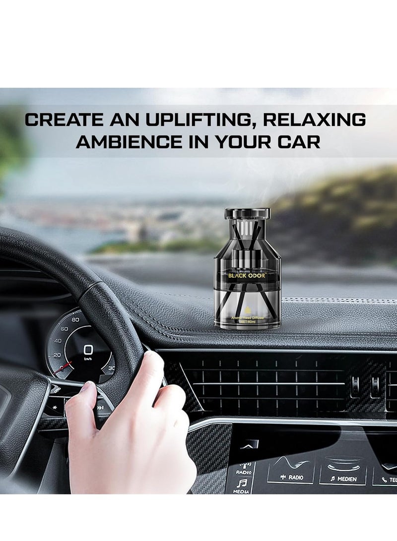 BLACK ODOR Black Odor 5-Star Hotel Aroma Reed Diffuser BO-12, 60ml Long-Lasting Essential Oil Air Freshener with Reed Sticks, Spill-Proof Design for Car, Home, Office, Wardrobe - Image 2