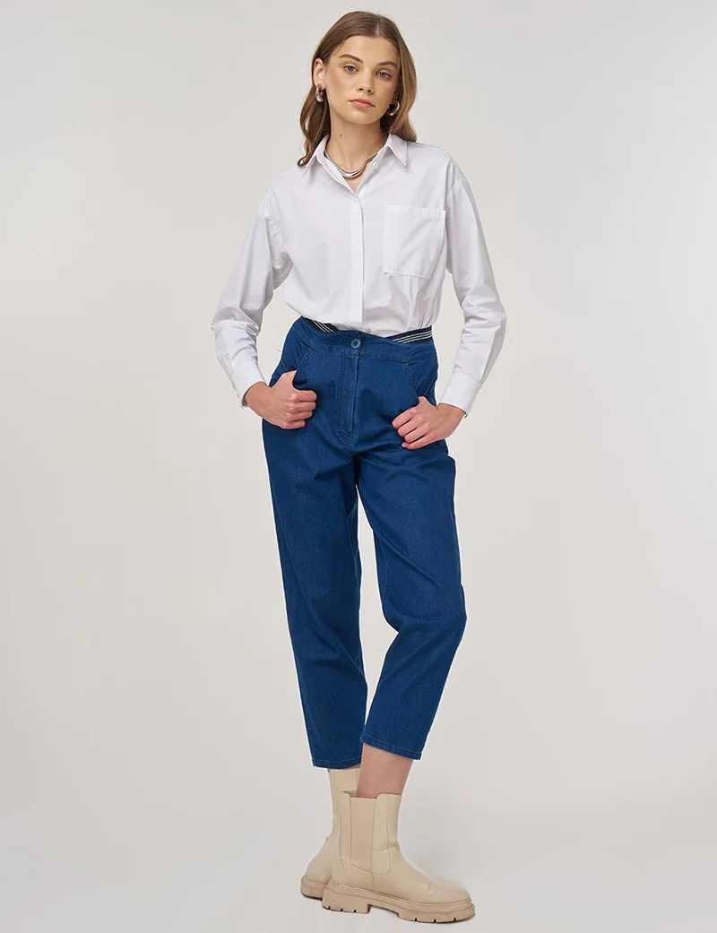 Kayra Relax Fit Denim Pants Indigo