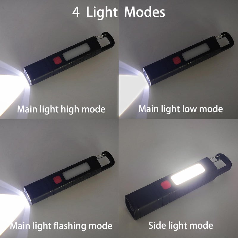 Hilngav 2 Pack Solar Flashlight, Rechargeable Zoomable LED Flashlight, High Lumens Solar Powered Flashlights with Tail Hook Rechargeable Handheld Flashlights for Home Emergency Camping Hiking - Image 5