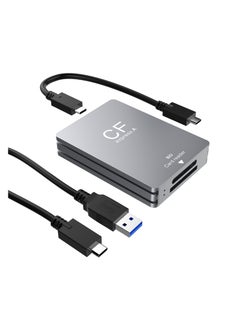 قارئ بطاقات مزدوج الفتحات من النوع B وSD، USB 3.1 Gen 2 بسرعة 10 جيجابت في الثانية، قارئ بطاقات CF Express محمول، كابل USB C إلى USB A/C، متوافق مع أنظمة Windows وMac وLinux وAndroid