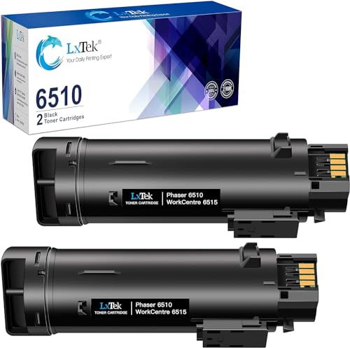 LxTek Compatible Toner Cartridge Replacement for Xerox 6510 6515 106R03480 106R03477 106R03478 106R03479 Compatible with Xerox Phaser 6510 6510dn WorkCentre 6515 6515dn Printers High Yield 2 Black - Image 1