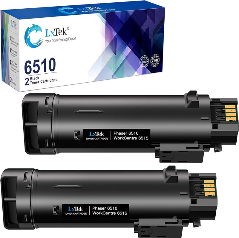 LxTek Compatible Toner Cartridge Replacement for Xerox 6510 6515 106R03480 106R03477 106R03478 106R03479 Compatible with Xerox Phaser 6510 6510dn WorkCentre 6515 6515dn Printers High Yield 2 Black - Image 3