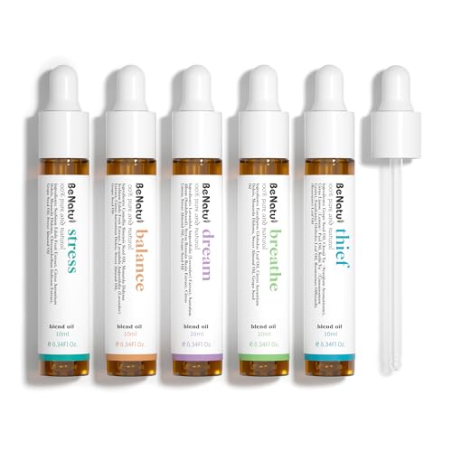 benatu Essential Oils Blend Set, Relaxation Fragrance Gift for Women and Men, Natural Aromatherapy Kit for Diffuser, Home, Body Topical Massage (Dream, Breathe, Balance, Stress, Thief) - Image 1